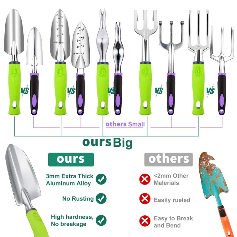 WEPSEN 84 PCS Garden Tools Set,10pcs Succulent Tools Set Included 6pcs Large Heavy Duty Aluminum Gardening Hand Tools 12.5IN with Garden Tool Bag,Gloves Sprayer etc.Gardening Gifts for Men Women Garden Gifts - Image 2